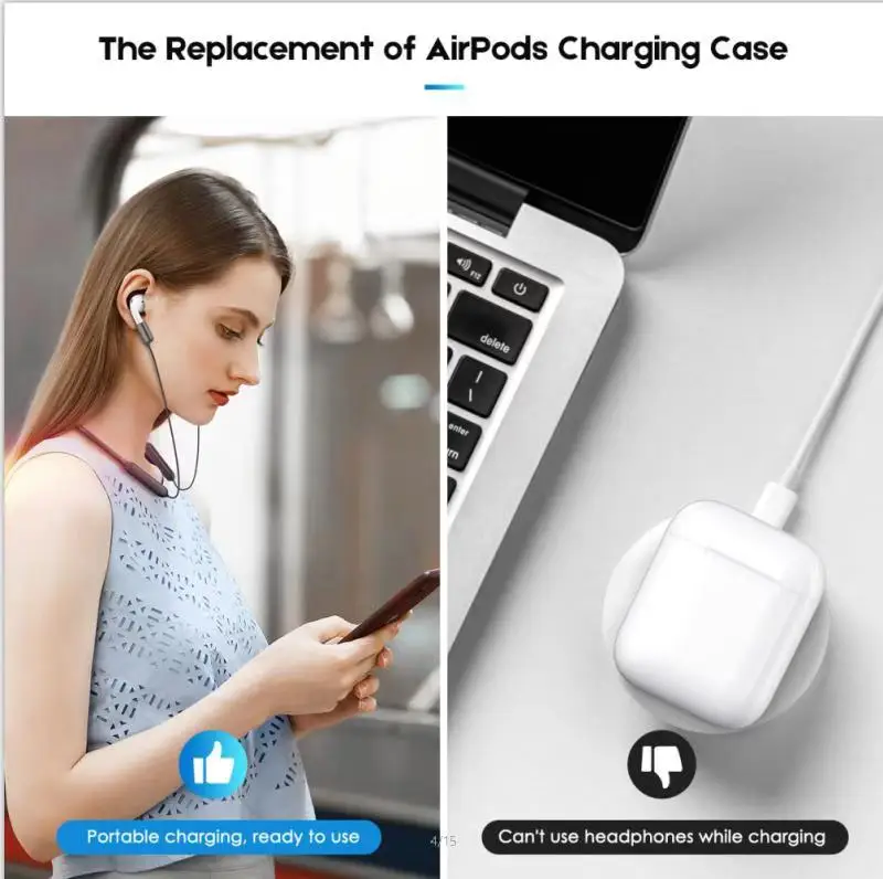Sport Power NeckBand 110mAh Power Bank for AirPods, Accessories Enhancing Battery & Anti-Lost Compatible with Apple Airpods - ANKUX.COM