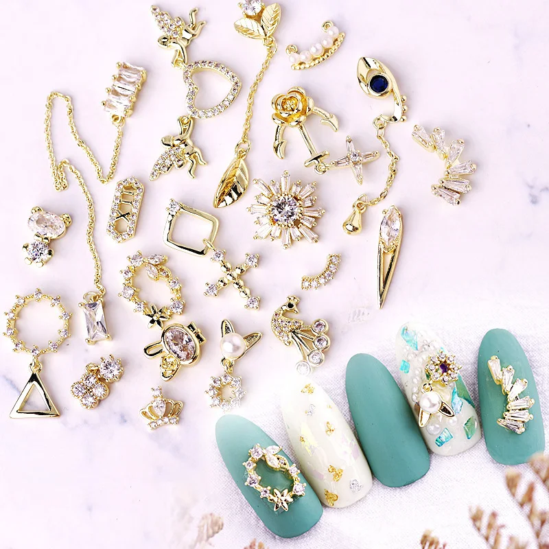 Wholesale Luxury Copper Cubic Zircon 3D Nail Arts decorated gold plated Color Royal Heart Cross Star Heart Rabbit Nail Sticker
Wholesale Luxury Copper Cubic Zircon 3D Nail Arts decorated gold plated Color Royal Heart Cross Star Heart Rabbit Nail Sticker