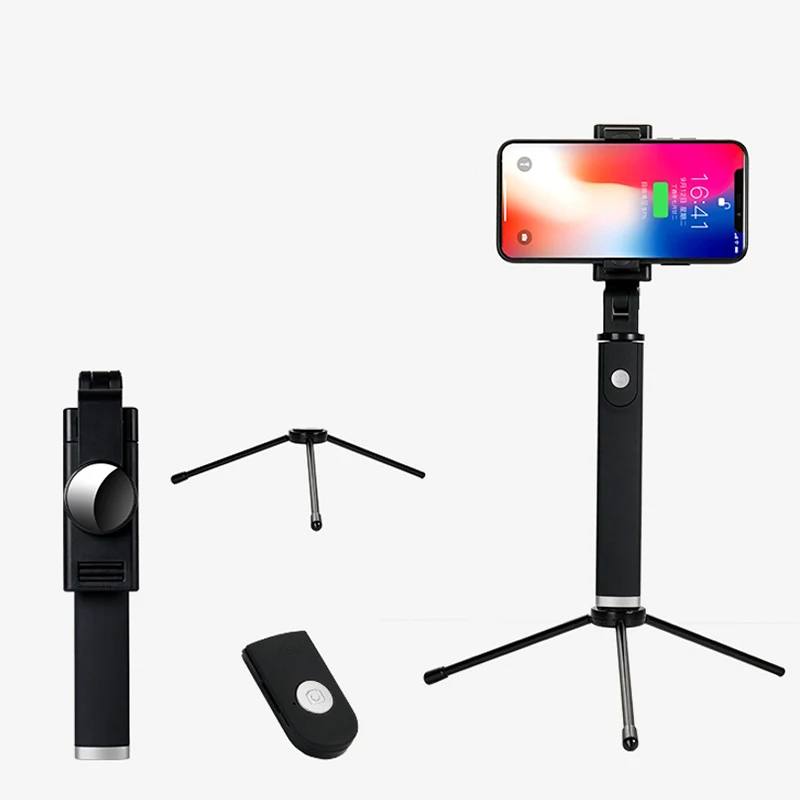 

3 in 1 Extendable Selfie Stick with Tripod Stand Tripod Monopod Selfie Stick Universal IOS /Android Cell Phones, Black white pink