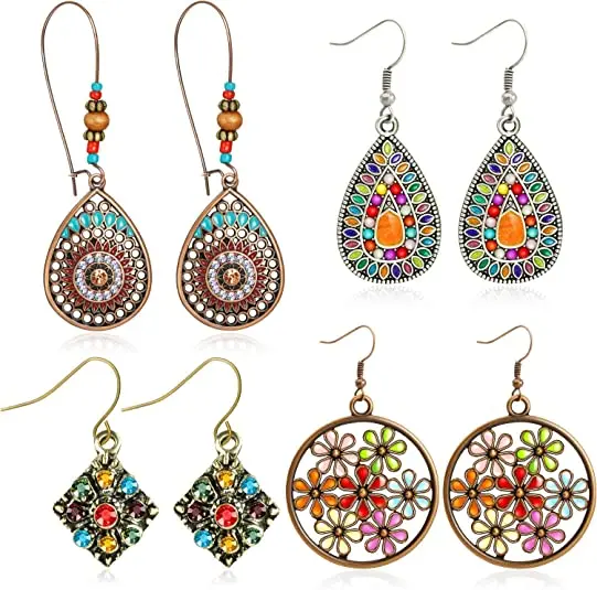 Boho Dangle Drop Earrings Bohemian Vintage Dangle Earrings Retro Rhinestone Earrings for Women, Picture shows
Boho Dangle Drop Earrings Bohemian Vintage Dangle Earrings Retro Rhinestone Earrings for Women, Picture shows