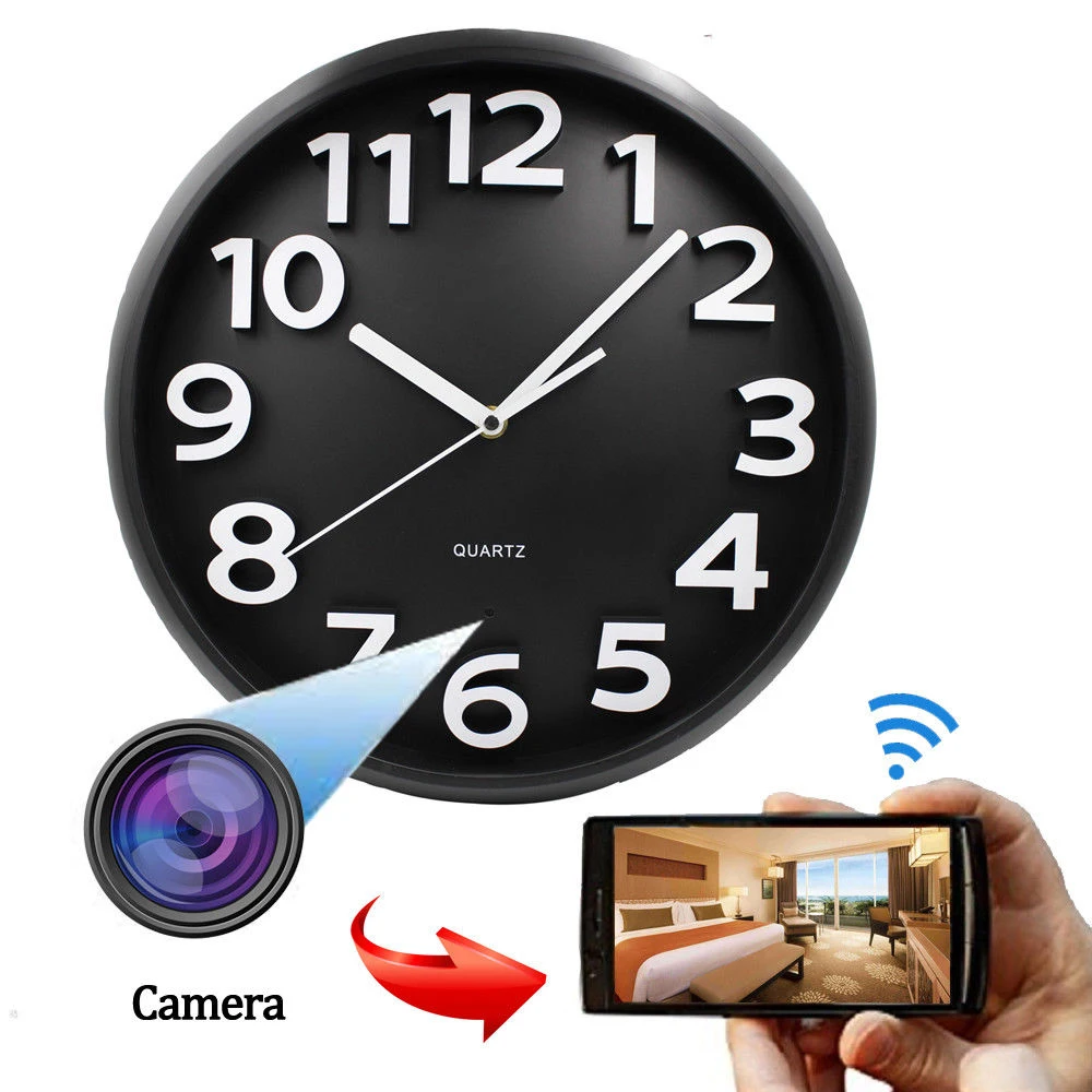 Wall Clocks APP WiFi Spy Camera Wireless Hidden Nanny Cameras Motion Detection Hidden Camera Clock