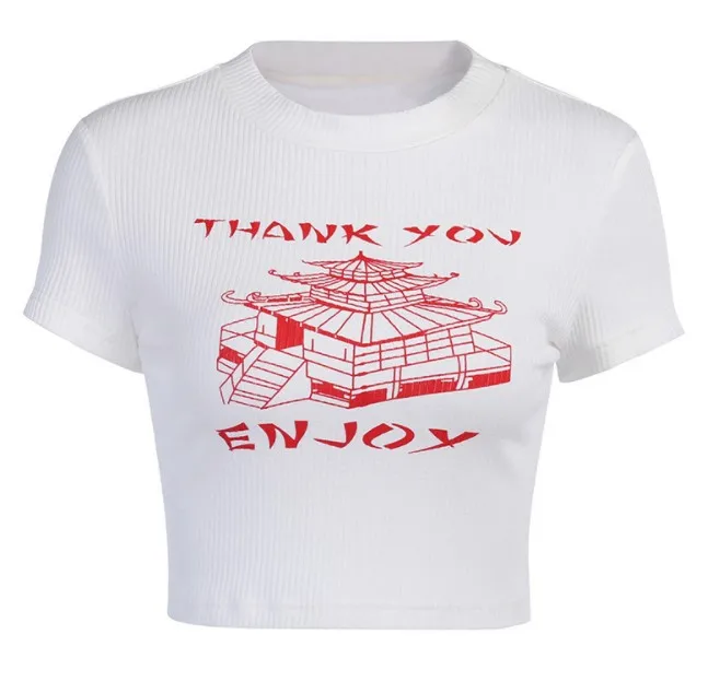 Wholesale 2020 Cute White Fashion Graphic Ribbed Summer Women Crop Tops Ladies Sexy Crop Top T Shirts Custom Crop Top Mujer
Wholesale 2020 Cute White Fashion Graphic Ribbed Summer Women Crop Tops Ladies Sexy Crop Top T Shirts Custom Crop Top Mujer