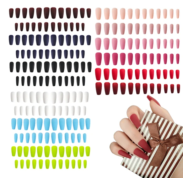 24 Pcs Extra Long Full Cover Color Nail Tips Coffin Solid Colour Matte Press On Nails Box Package False Nail
24 Pcs Extra Long Full Cover Color Nail Tips Coffin Solid Colour Matte Press On Nails Box Package False Nail