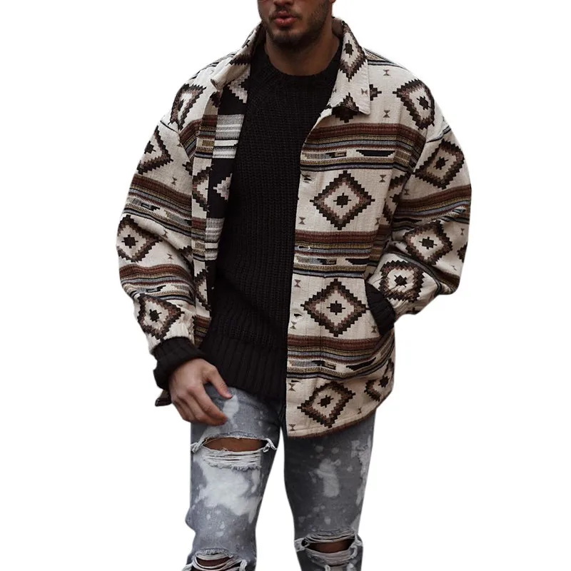 2021 Winter Stylish Digital Printed Geometric Pattern Single Breasted Lapel Aztec Style Jacket Coat For Men, Multicolor
2021 Winter Stylish Digital Printed Geometric Pattern Single Breasted Lapel Aztec Style Jacket Coat For Men, Multicolor