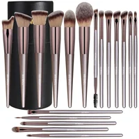 

Champagne Gold Synthetic Cosmetic Brushes kit 18Pcs makeup brushes set with bag