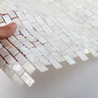 China Natural White Color Mother Of Pearl Brick Shell Wall Mosaic Tile For Hotel Background Wall