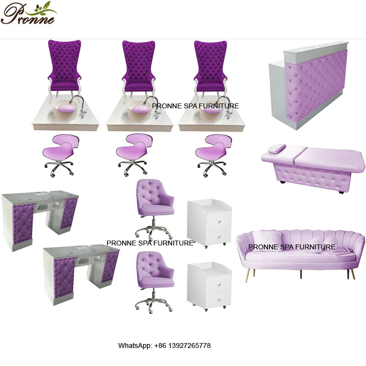 2021 popular throne style purple pedicure nail station manipedi chair package, Optional
2021 popular throne style purple pedicure nail station manipedi chair package, Optional
