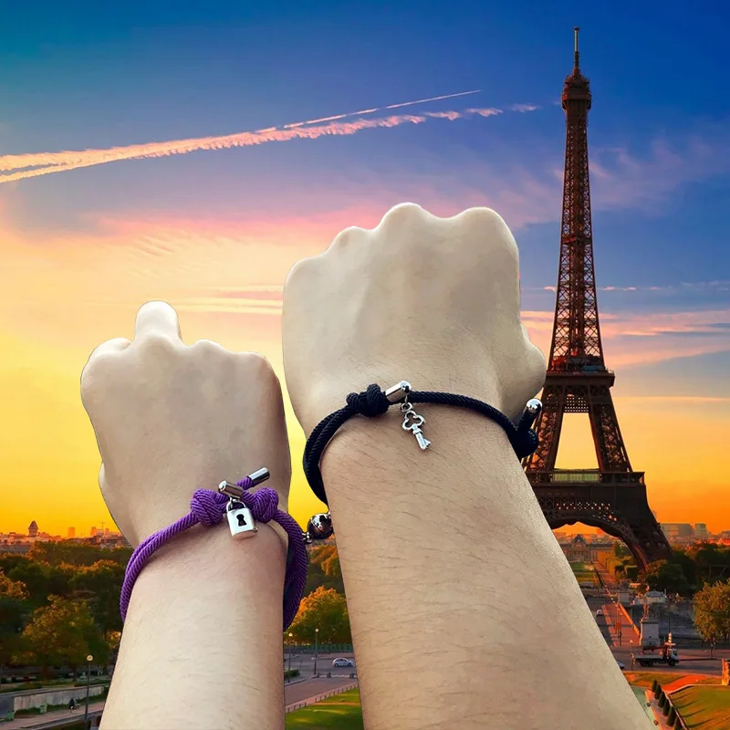 19 Colors Custom Magnetic Key and Lock Alloy bracelet For Couple 2pcs/set Couple Magnetic Bracelet Charm Bracelet Adjustable
19 Colors Custom Magnetic Key and Lock Alloy bracelet For Couple 2pcs/set Couple Magnetic Bracelet Charm Bracelet Adjustable