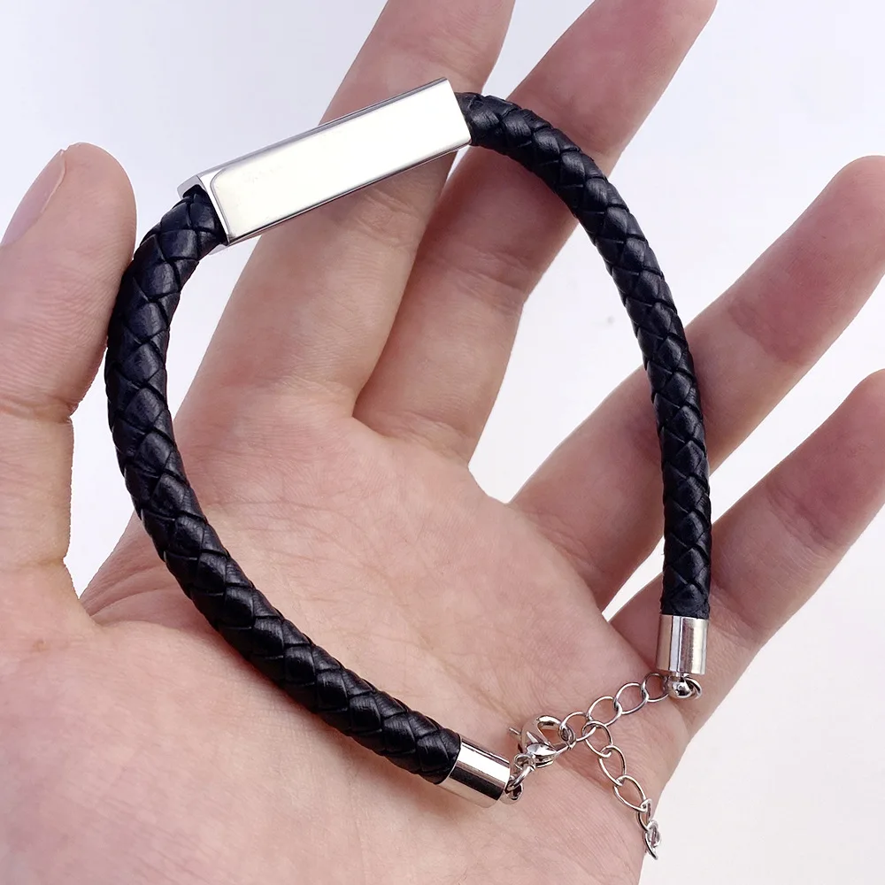 Simple DIY Men's Braided Bracelet Leather Magnetic Bracelet Black Brown Leather Cord 6mm Thick Bracelet 
Simple DIY Men's Braided Bracelet Leather Magnetic Bracelet Black Brown Leather Cord 6mm Thick Bracelet