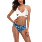 OEM Sexy Cross Bandage Hit Color Beachwear String Bikini