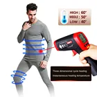 New Men Heating Underwear Set Long Sleeves Thermal Coats Carbon Fiber Lining Heated Shirts Winter Pants