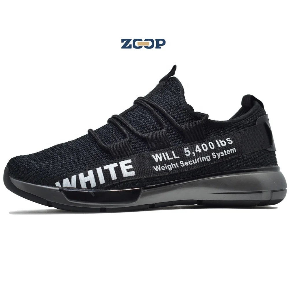 Super breathable fly knitted upper men sport shoes rubber fashion sneakers for men with lace, Black
Super breathable fly knitted upper men sport shoes rubber fashion sneakers for men with lace, Black