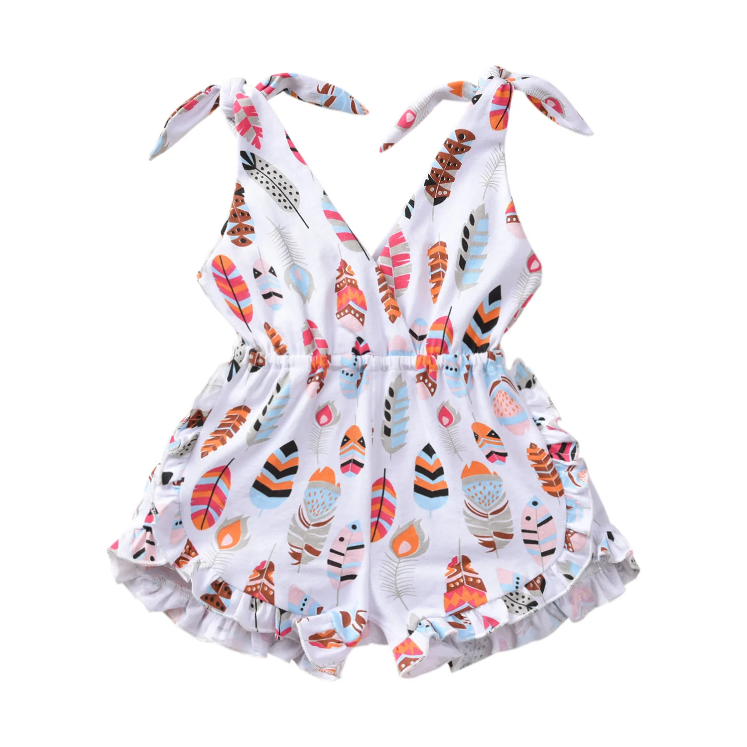 Summer Latest Design cute Baby girl clothing sling jumpsuit Outfits 
Summer Latest Design cute Baby girl clothing sling jumpsuit Outfits