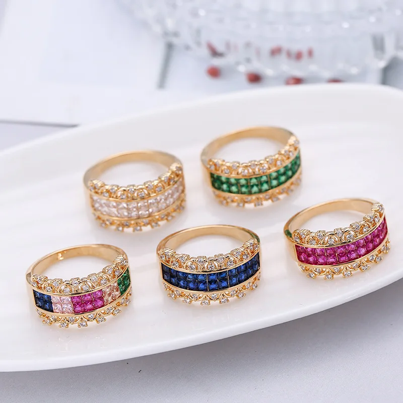 Fashion Jewelry Multicolor Zircon Crystal Ring For Women Copper Wedding Rings Female Rainbow Color Stone Ring, 10 colors available
Fashion Jewelry Multicolor Zircon Crystal Ring For Women Copper Wedding Rings Female Rainbow Color Stone Ring, 10 colors available