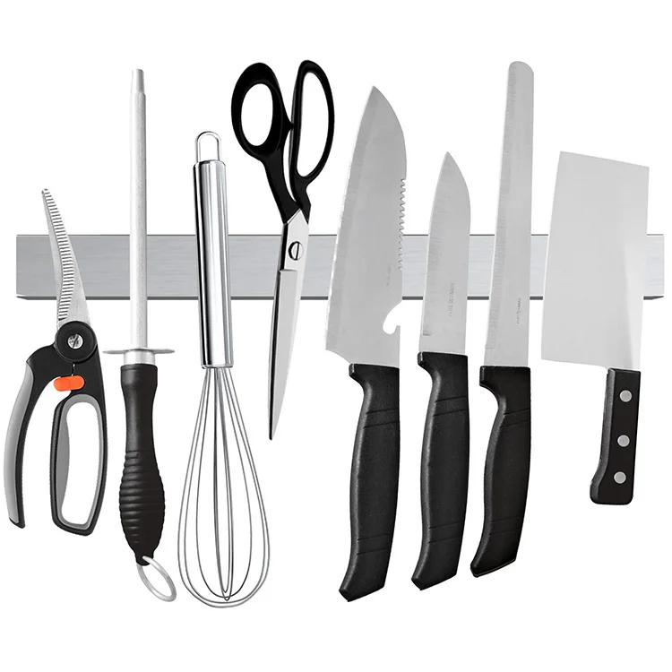 High Quality Multi Functional Wall Mounted Stainless Steel Kitchen Knife Strip Rack 14 16 18 Inch Magnetic Knife Holder
High Quality Multi Functional Wall Mounted Stainless Steel Kitchen Knife Strip Rack 14 16 18 Inch Magnetic Knife Holder