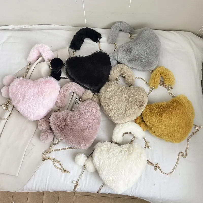 New Fashion winter female bag soft plush warm women bags lovely cute heart fur purse handbags for women, 7 colors
New Fashion winter female bag soft plush warm women bags lovely cute heart fur purse handbags for women, 7 colors