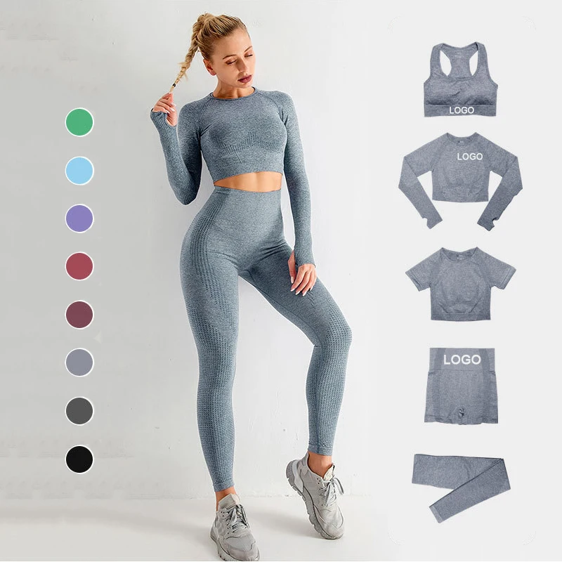 Seamless Yoga Suit 2 Piece Sports Shirts Crop Top Leggings Sport Set Fitness Tracksuit Workout Set, As picture
Seamless Yoga Suit 2 Piece Sports Shirts Crop Top Leggings Sport Set Fitness Tracksuit Workout Set, As picture
