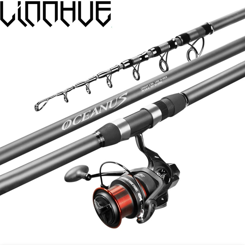 LINNHUE High Quality Carbon Spinning Rod 2.4m-5.4m Super Light 5/6/7/8 Sections Telescopic Long Handle Carbon Fiber Fishing Rod
LINNHUE High Quality Carbon Spinning Rod 2.4m-5.4m Super Light 5/6/7/8 Sections Telescopic Long Handle Carbon Fiber Fishing Rod