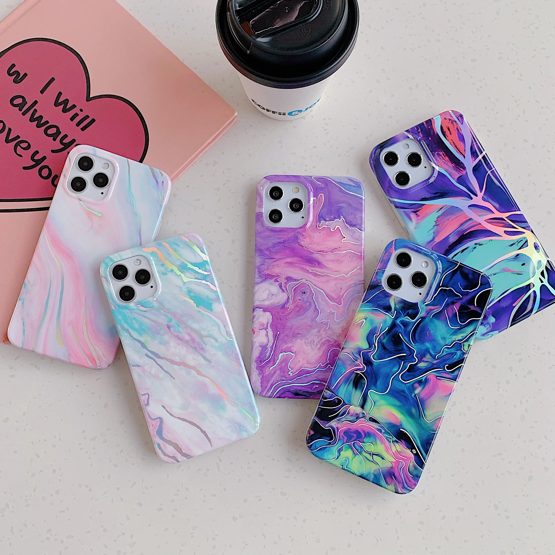 Hot Sale Glossy Laser Marble Designer Phone Accessories TPU Phone Case for iPhone 11 12 Pro Max for Samsung A72 Cases
Hot Sale Glossy Laser Marble Designer Phone Accessories TPU Phone Case for iPhone 11 12 Pro Max for Samsung A72 Cases