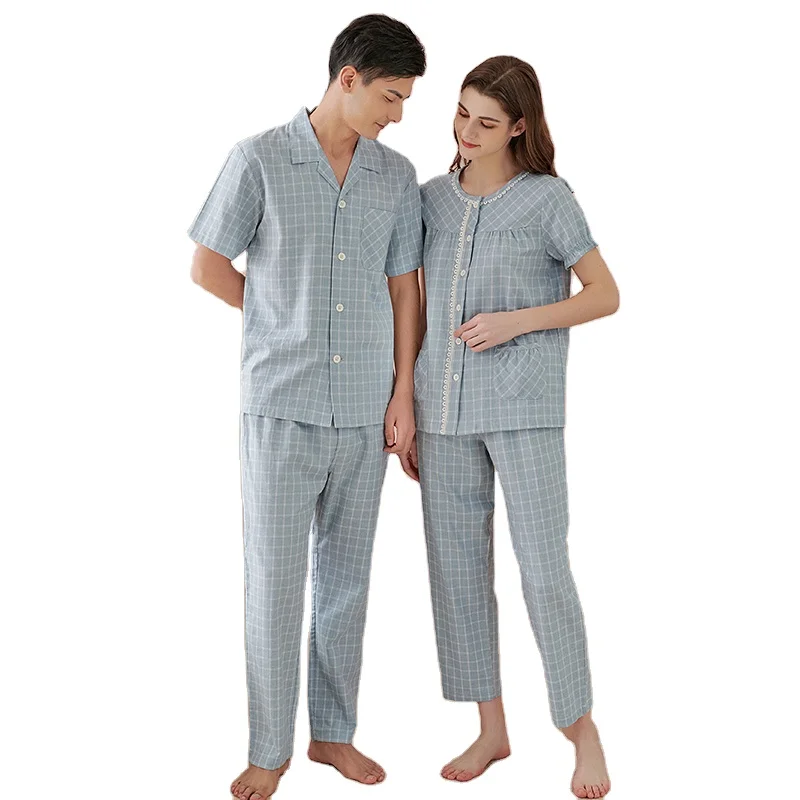 Couple pajamas long sleeve soft pajamas women ladies men sleepwear set, Sky blue/blue/rose red
Couple pajamas long sleeve soft pajamas women ladies men sleepwear set, Sky blue/blue/rose red