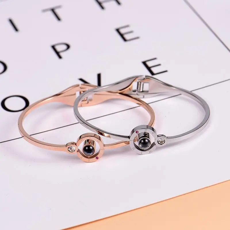 Stainless Steel Jewelry Valentine gift Couple Bracelet 100 Language I Love You Projection Romantic Bracelet For Her Girls Ladies, Gold color
Stainless Steel Jewelry Valentine gift Couple Bracelet 100 Language I Love You Projection Romantic Bracelet For Her Girls Ladies, Gold color