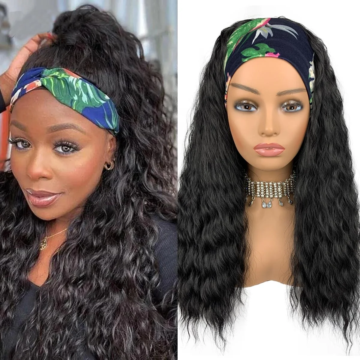 Natural Looking Glueless Synthetic Hair Wig Heat Resistant 1B/Burgundy Black Straight Body Wave Headband Wigs Water Wave, Black,1b/burgundy wig
Natural Looking Glueless Synthetic Hair Wig Heat Resistant 1B/Burgundy Black Straight Body Wave Headband Wigs Water Wave, Black,1b/burgundy wig