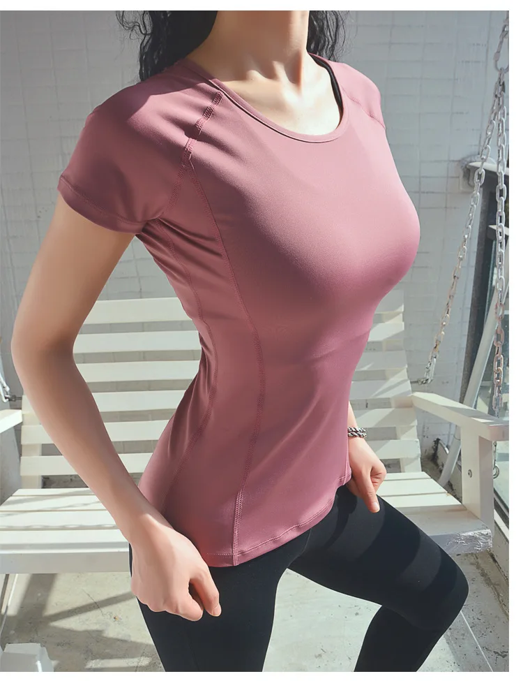 High Quality Women New Running Clothing Quick Dry Workout Seamless Fitness Sports Fit Gym Yoga T Shirt, Red,pink ,navy blue ,blue ,black
High Quality Women New Running Clothing Quick Dry Workout Seamless Fitness Sports Fit Gym Yoga T Shirt, Red,pink ,navy blue ,blue ,black