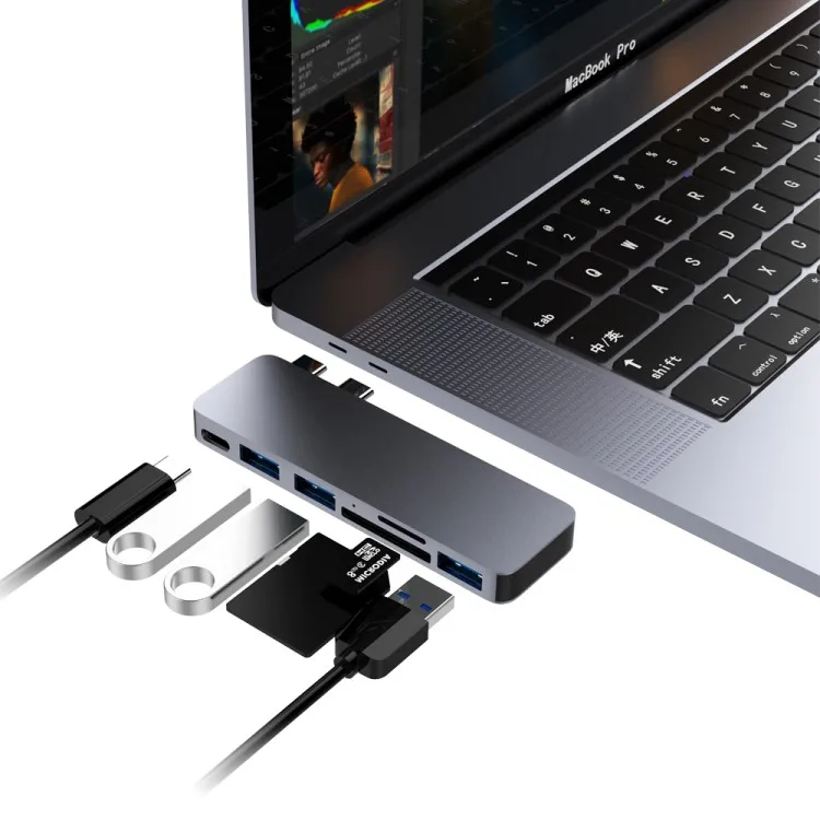 USB Hub Macbook Type C Adapter Dual Port to Thunderbolt 3 and USB Data for MacBook, Macbook Pro, Macbook Air
USB Hub Macbook Type C Adapter Dual Port to Thunderbolt 3 and USB Data for MacBook, Macbook Pro, Macbook Air