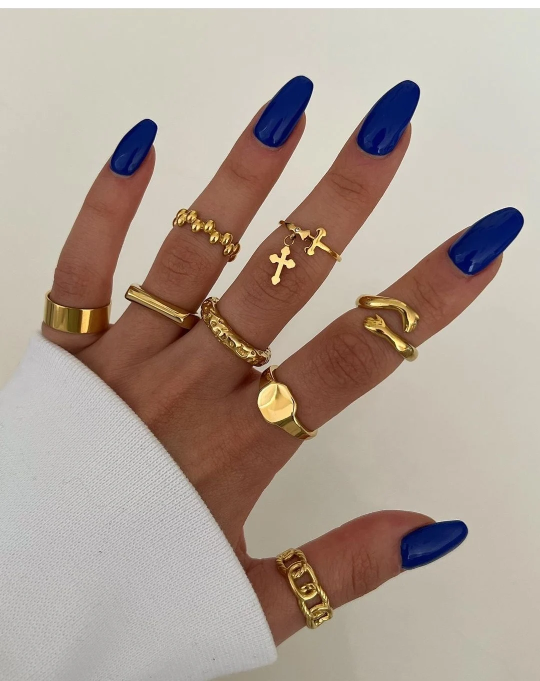 Tarnish Free Stainless Steel Gold Plated Fashion Personality Zircon Cross Charm Rings
Tarnish Free Stainless Steel Gold Plated Fashion Personality Zircon Cross Charm Rings