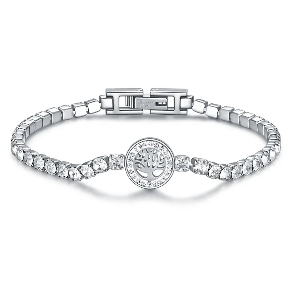 MECYLIFE Crystal Rhinestone Bracelet Women Stainless Steel Tennis Bracelet Zirconia Tree Of Life Bracelet
MECYLIFE Crystal Rhinestone Bracelet Women Stainless Steel Tennis Bracelet Zirconia Tree Of Life Bracelet