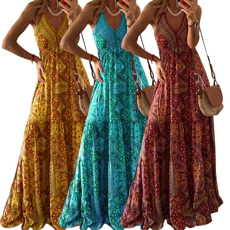 Summer High Quality Hot Sale Women Sexy Suspender Bohemian Dressed Printed Holiday Suspender Dress, Orange,yellow,blue
Summer High Quality Hot Sale Women Sexy Suspender Bohemian Dressed Printed Holiday Suspender Dress, Orange,yellow,blue