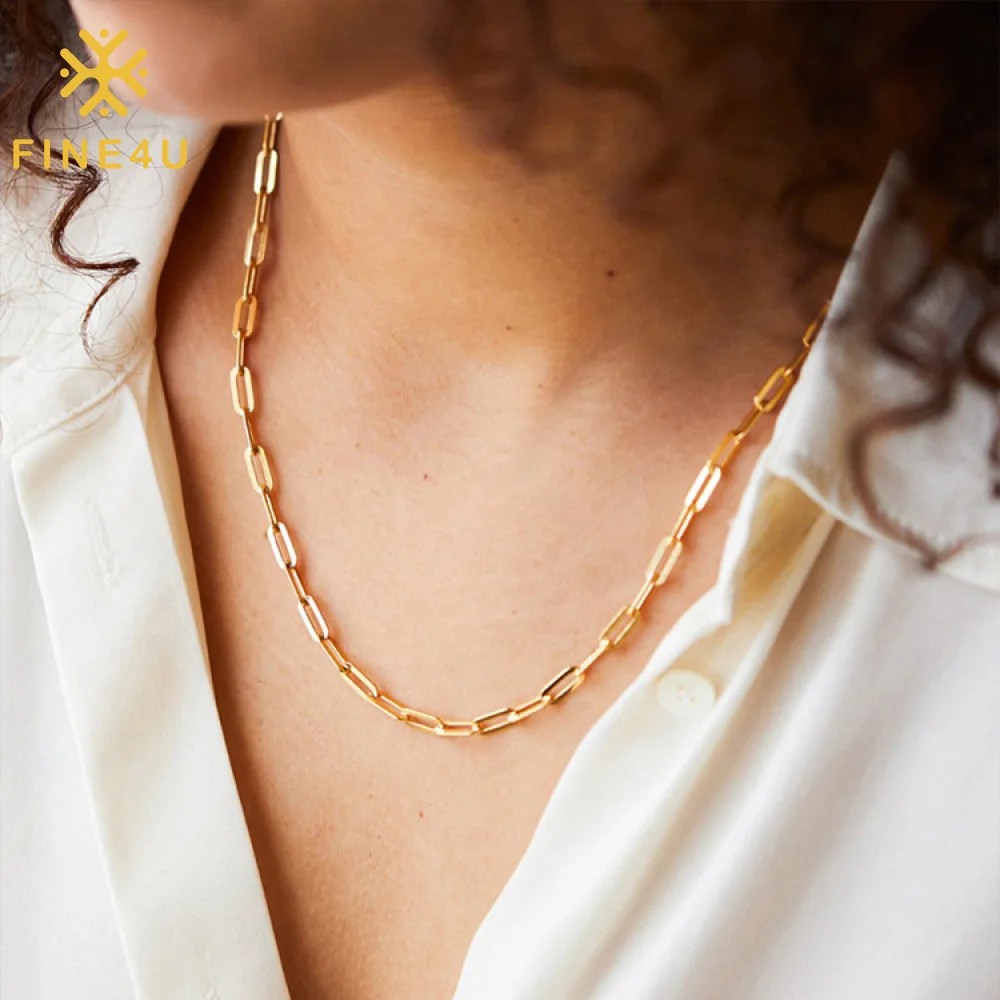 Wholesale Fashion Anti Tarnish Simple Jewelry Gold Plated Stainless Steel Paper Clip Necklace Paperclip Chain
Wholesale Fashion Anti Tarnish Simple Jewelry Gold Plated Stainless Steel Paper Clip Necklace Paperclip Chain