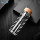 Water Tumbler Tea Infuser Tumblers Double Wall Glass Water Bottle Portable Tea Fruit Infuser Tumbler With Tea Infuser