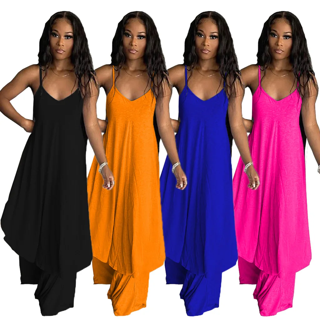 2021 Loose Two Piece Pants Set Fashion Sexy Solid Sling Backless Wide-leg-pants Women's Casual 2 Piece Set
2021 Loose Two Piece Pants Set Fashion Sexy Solid Sling Backless Wide-leg-pants Women's Casual 2 Piece Set
