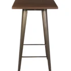 factory direct sale metal dining table 80*80*75cm with wooden top cheap restaurant coffee table