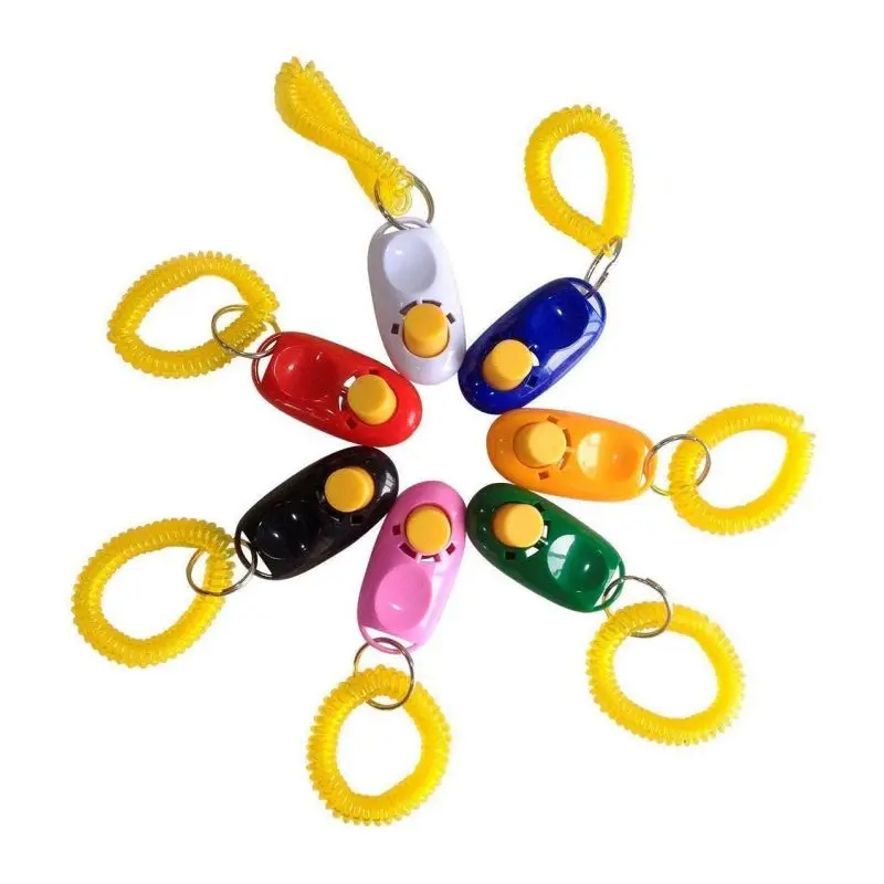 OEM Support Custom Logo Multi Color Pet Dog Training Clicker with Spring Bracelet 
OEM Support Custom Logo Multi Color Pet Dog Training Clicker with Spring Bracelet