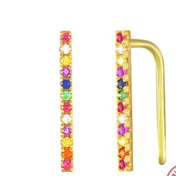 Personality Design Single Colorful Zircon Earrings 925 Sterling Silver Charm Earring Clip Jewelry, As picture
Personality Design Single Colorful Zircon Earrings 925 Sterling Silver Charm Earring Clip Jewelry, As picture