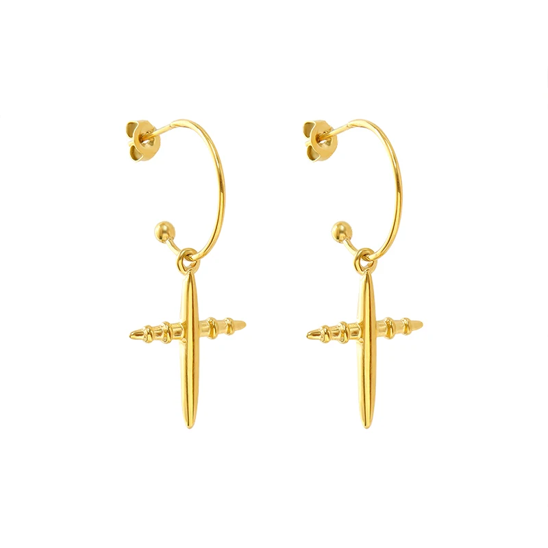 European and American indifference retro fashion temperament Cross Earrings women's new year Earrings women's titanium steel jew
European and American indifference retro fashion temperament Cross Earrings women's new year Earrings women's titanium steel jew