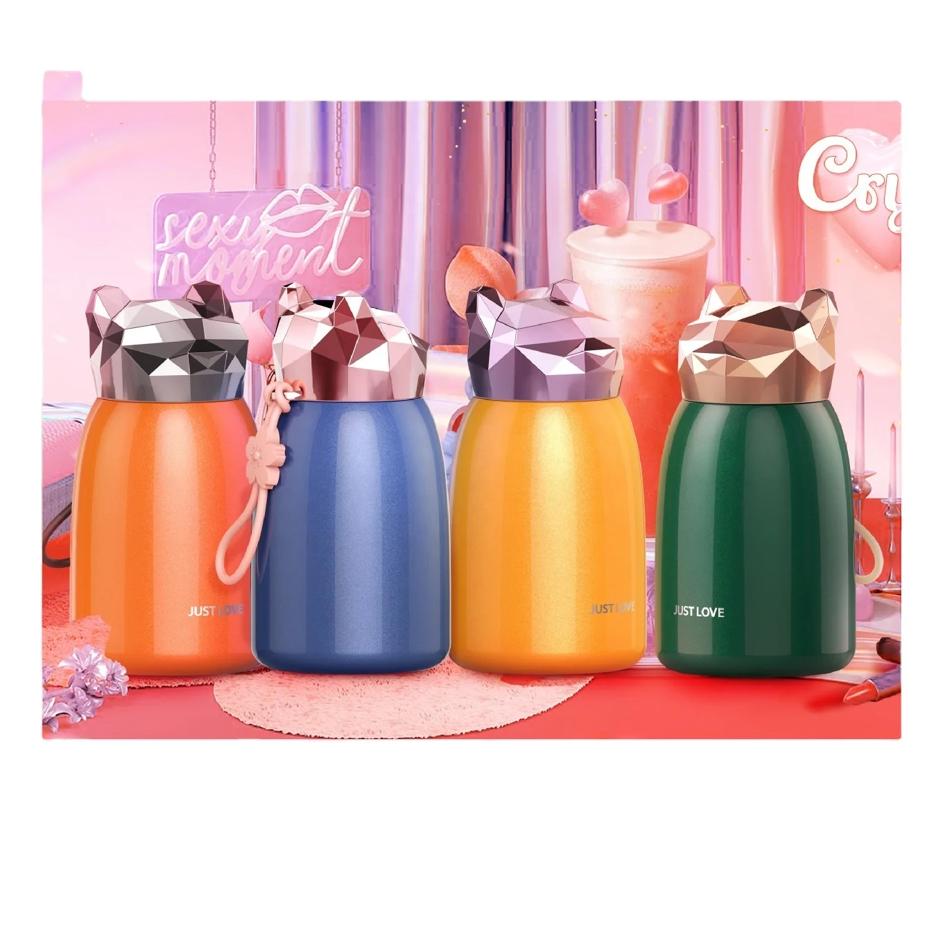 New Fashion Vacuum Insulated Laser Stainless Steel Small Bear Water Bottle Cups with Cute Lid Baby Water Bottle for kids
New Fashion Vacuum Insulated Laser Stainless Steel Small Bear Water Bottle Cups with Cute Lid Baby Water Bottle for kids