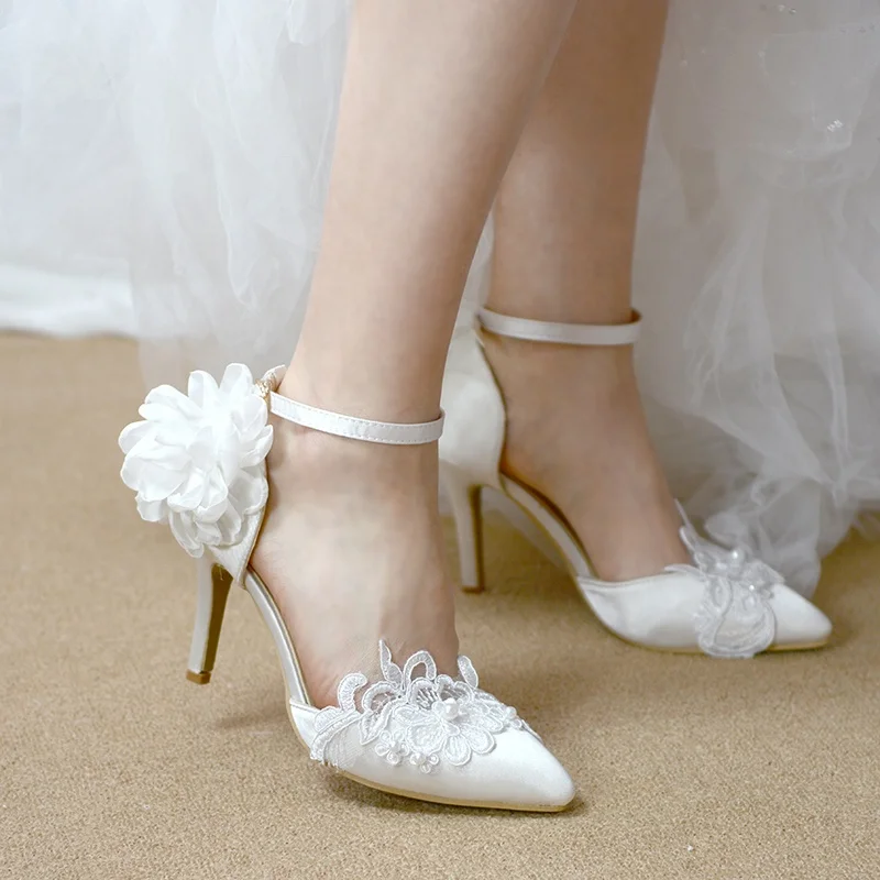 High Quality Buckle Strap Woman Sandal White Lace Flower Thin Heels for Woman Lady Girl Shoe
High Quality Buckle Strap Woman Sandal White Lace Flower Thin Heels for Woman Lady Girl Shoe