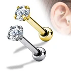 2020 The Latest Design CZ Prong Set Tragus/Cartilage Piercing Stud 316L Surgical Steel Hot Wholesale