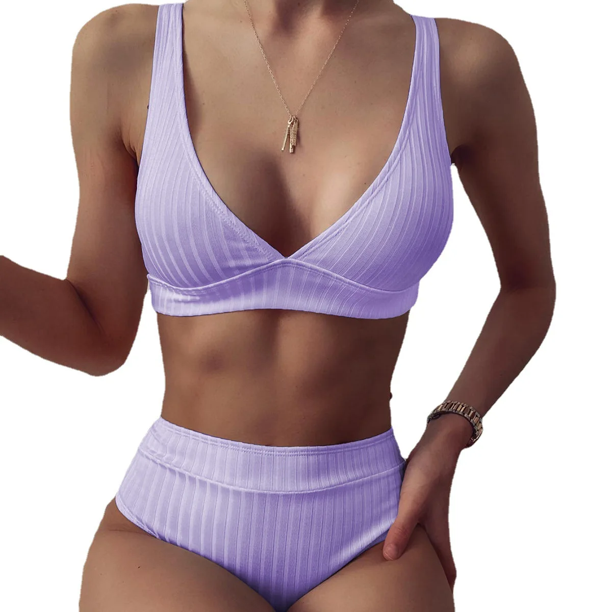 New Style summer clothes women Swimsuit v-neck bikini Solid Color Bikini Suit high waist triangle split swimsuit bikini
New Style summer clothes women Swimsuit v-neck bikini Solid Color Bikini Suit high waist triangle split swimsuit bikini