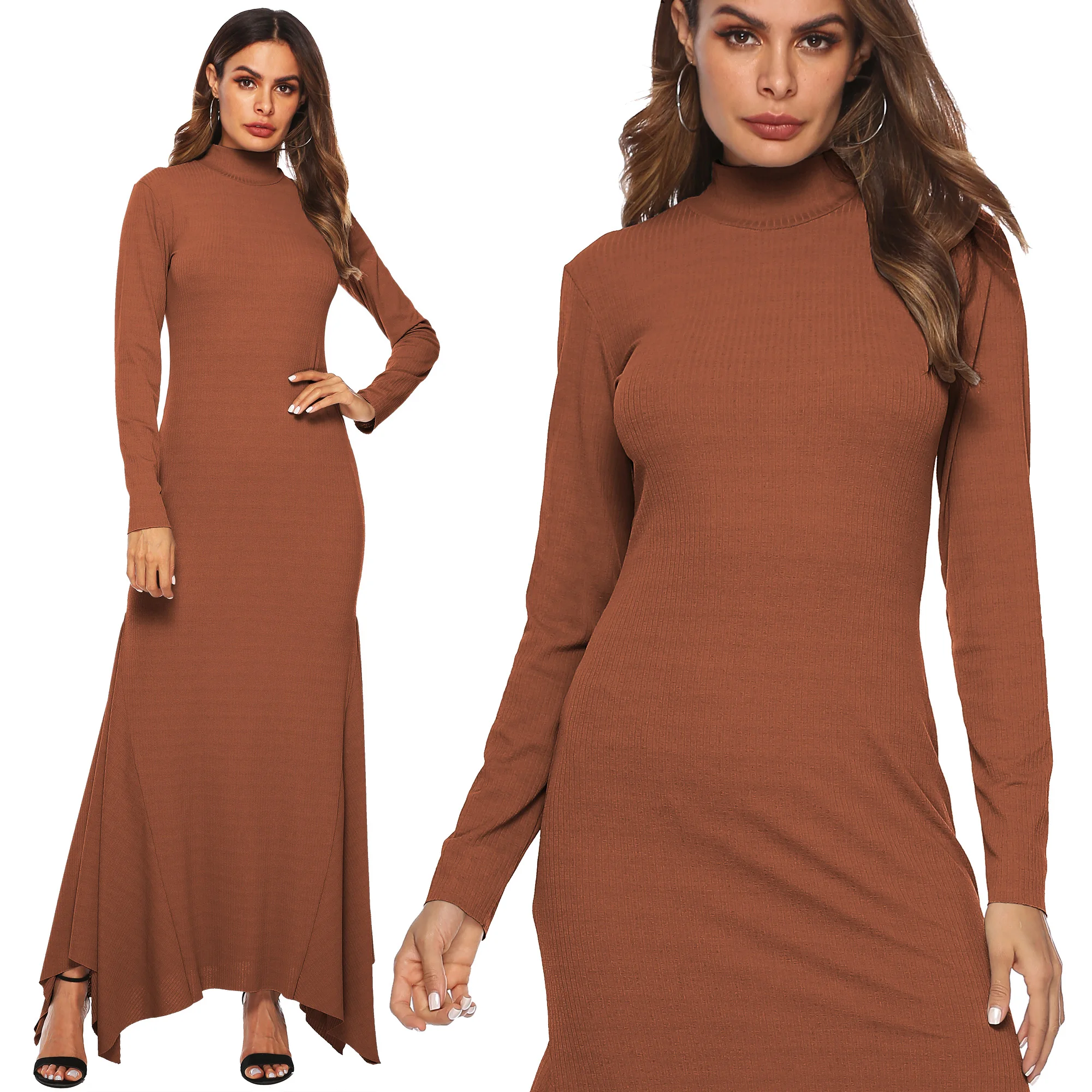 Amazon Amazon High Elastic Ribbed High Neck Bodycon Floor Length Fishtail Dress, Black, red coffee
Amazon Amazon High Elastic Ribbed High Neck Bodycon Floor Length Fishtail Dress, Black, red coffee