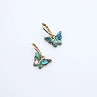 Abalone Jewelry Drop Earrings Fashion Abalone Shell Butterfly Pendant Jewelry Set Necklace Earrings