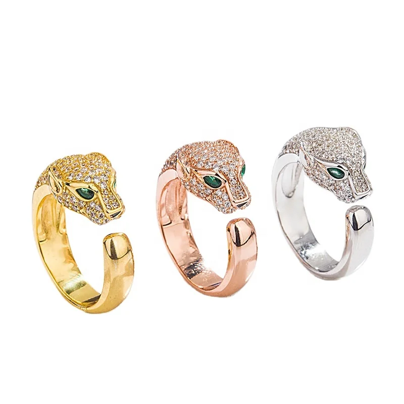 High Quality Leopard Head Open Ring Women Men Resizable 925 Sterling Silver Ring Brand Fashion Party Jewelry Ring, Gold, sliver
High Quality Leopard Head Open Ring Women Men Resizable 925 Sterling Silver Ring Brand Fashion Party Jewelry Ring, Gold, sliver