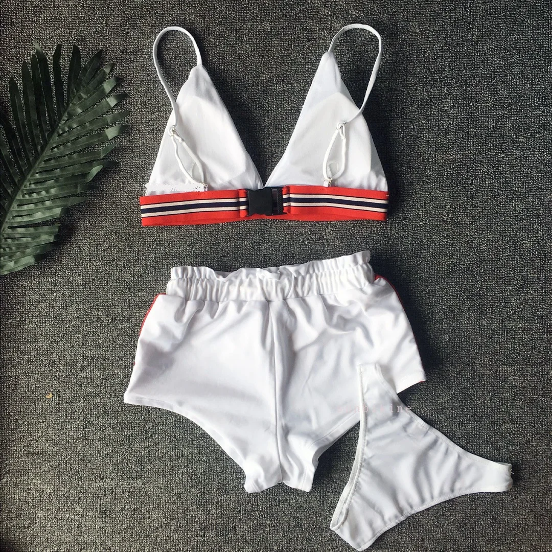New Swimwear Women High Waist Bikini Swimsuit Push Up Patchwork Three Piece Set Red Bathing Suit Halter Beachwear Bikini Female, Can be customized
New Swimwear Women High Waist Bikini Swimsuit Push Up Patchwork Three Piece Set Red Bathing Suit Halter Beachwear Bikini Female, Can be customized