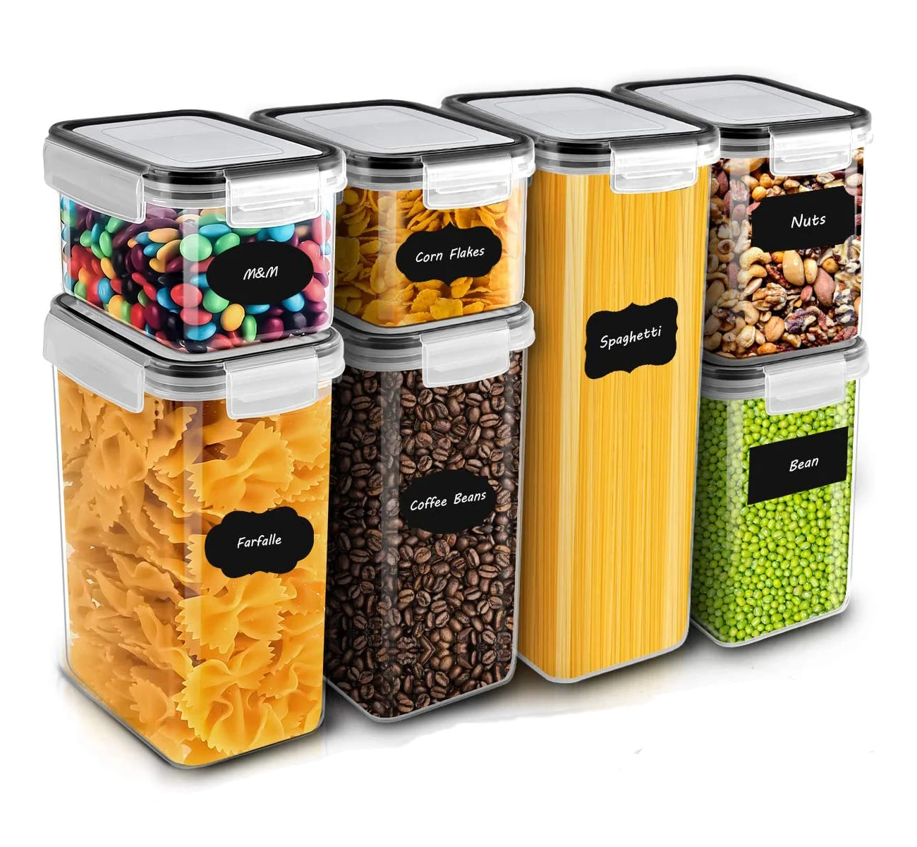 7-Piece Stackable Transparent Plastic Square Rectangle Kitchen Food Storage Containers Organizers With Lid
7-Piece Stackable Transparent Plastic Square Rectangle Kitchen Food Storage Containers Organizers With Lid