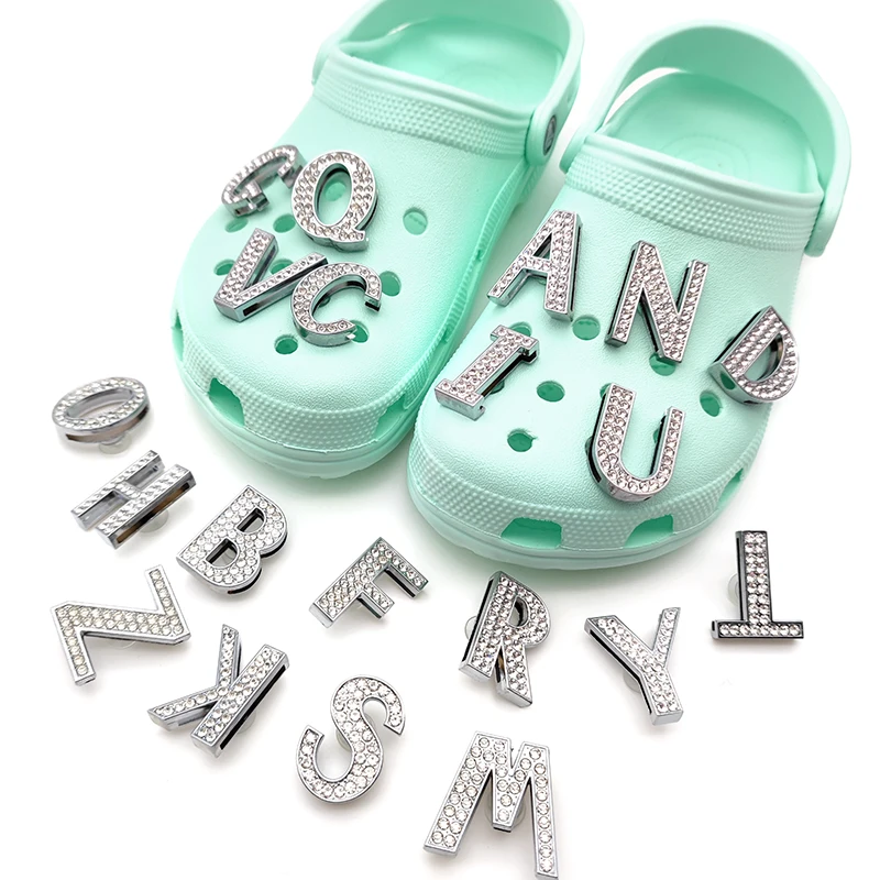 New Product Fashion Crystal 26 Letters Metal Shoe Decorations Woman Gift Clog Accessories Shoe Charms, Customized color
New Product Fashion Crystal 26 Letters Metal Shoe Decorations Woman Gift Clog Accessories Shoe Charms, Customized color