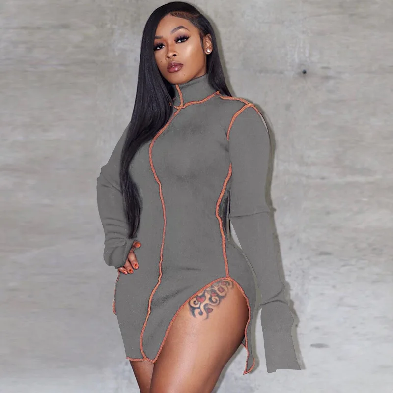 2020 Wholesale Elegant Women Sexy Long Sleeve High Neck Stitching Line Design Nightclub Mini Dress
2020 Wholesale Elegant Women Sexy Long Sleeve High Neck Stitching Line Design Nightclub Mini Dress