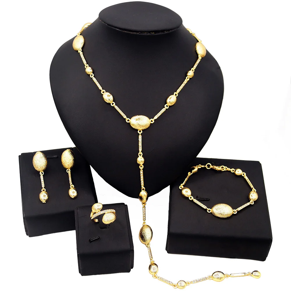 Latest Chain Brazilian Gold Bead Charm Jewelry Set Long Tassel Sweater Chain Necklace Jewelry Set 24k Gold Plated Jewellery Sets
Latest Chain Brazilian Gold Bead Charm Jewelry Set Long Tassel Sweater Chain Necklace Jewelry Set 24k Gold Plated Jewellery Sets